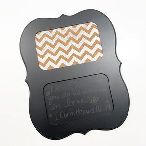 Hobby Lobby chevron cork board + chalk board wall decor